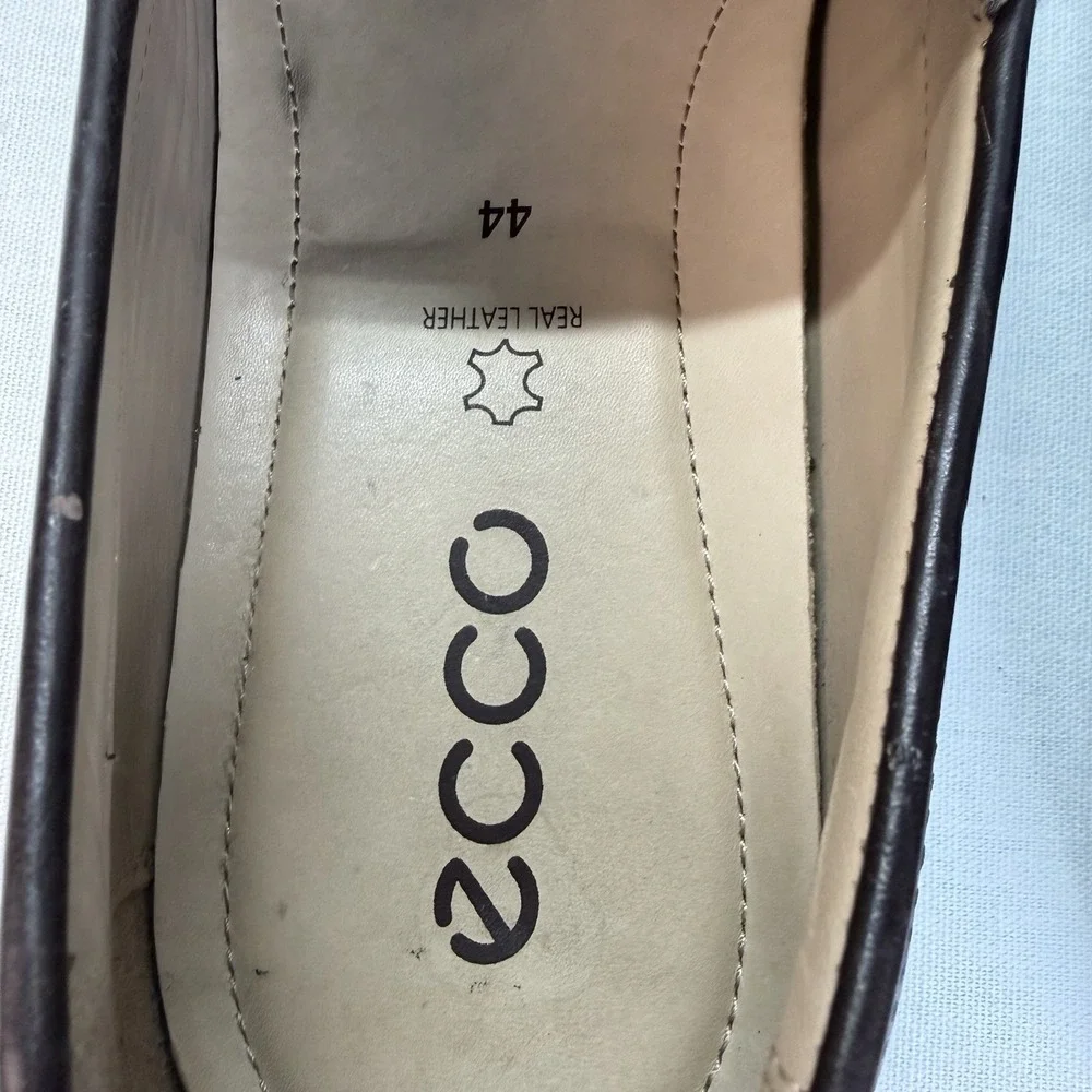 ECCO Leather Dallas Moc Mens Slip on Driving Loafer Dark Brown EU 44